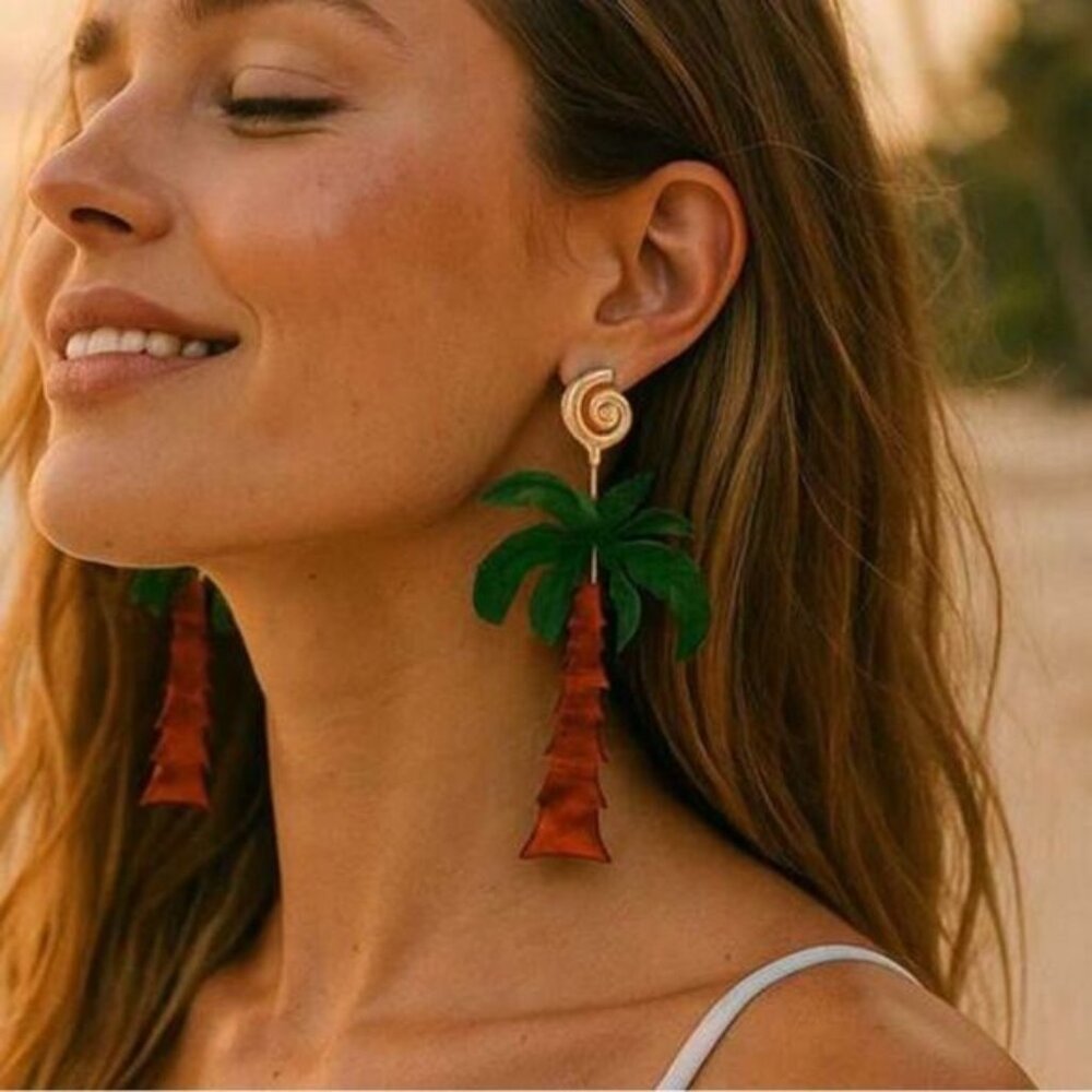 Tropical Palm Tree Earrings S1129